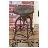 Vintage Industrial Wood and Metal Swivel Drafting