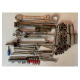 Large Mechanics Socket and Ratchet Tool Lot