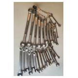 Large Combination Wrench Tool Lot, Assorted SAE
