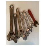 Adjustable Crescent Wrench Tool Lot, Assorted