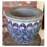 Large Chinese Blue Ground Porcelain Fish Bowl