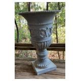 Ornate Classical Garden Urn Planter, Dark Weathere