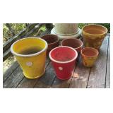Mixed Glazed Ceramic and Terracotta Garden Planter