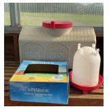 OverEZ Chicken Feeder with Poultry Waterer &