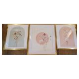 Set of 3 Framed Botanical Floral Prints with