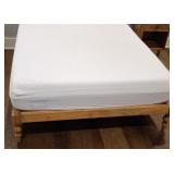 Wood Platform Bed Frame with Turned Legs & Sillow