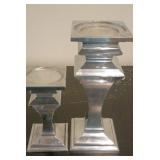 Pair of Contemporary Polished Aluminum Pedestal