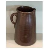 Antique Brown Glazed Stoneware Pitcher / Utility