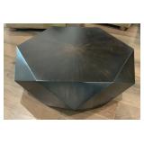 Uttermost Geometric Faceted Black Wood Grain