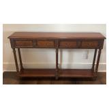 Traditional Wood Console Sofa Table, 4 Drawers,