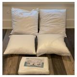Lot of 5 Throw Pillows & Inserts, Fayrio 22 x 22