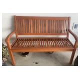 Outdoor Wood Garden Bench Slatted Seat Back