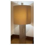 Contemporary Ribbed Cylinder Table Lamp - Gray
