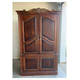 Large Ornate Wood Entertainment Armoire / Media