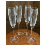 Cut Crystal Champagne Flutes Long Stem Vertical