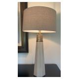 Modern Geometric Gray Table Lamp Distressed Gold