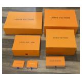 7 Empty Louis Vuitton Orange Designer Gift Boxes