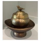 Creative Co-Op Hammered Aluminum Bird-Topped