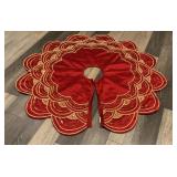 Balsam Hill Elizabeth Beaded Cranberry Tree Skirt