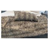 Lili Alessandra Faux Fur Bed Throw with Matching