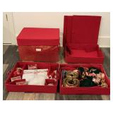 Frontgate Red Christmas Storage Organizer & Ribbon