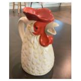 Threshold Rooster Figural Stoneware Pitcher ï¿½ Red