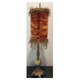 Vintage Ornate Table Lamp with Marble or Onyx