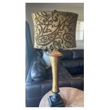 Tall Designer Table Lamp Antiqued Gold Finish
