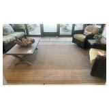 Large Outdoor Patio Area Rug Taupe Brown Cream