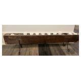 Rustic Reclaimed Wood Beam Candle Holder with