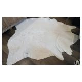 Cowhide Rug White Western Ranch Animal Hide Area