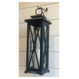 Frontgate Black Metal & Glass Outdoor Lantern