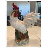 Large Ceramic Rooster Statue Fruit Base Farmhouse