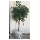 Large Artificial Double-Trunk Topiary Tree in