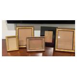 Vintage Gold Tone Picture Frames,, 5 Assorted