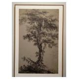Framed Monochrome Woodland Landscape Art Print 24