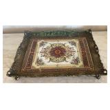 Castilian Ornate Porcelain Tile Serving Tray,