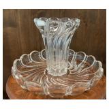 Mikasa Peppermint Swirl Crystal 13 Inch Platter &
