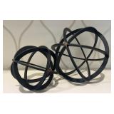 Black Metal Armillary Orb Decorative Spheres,