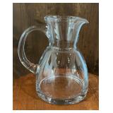 Clear Art Glass Pitcher with Applied Handle &