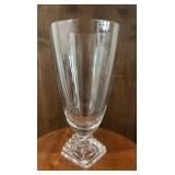 Art Deco Heavy Crystal Fluted Vase 13 inch