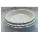Williams Sonoma 3 Piece White Ceramic Bakeware