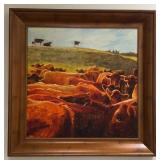 Holly Tilley Signed Original Cattle Herd P