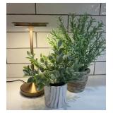 Modern Brass Tone LED Touch Table Lamp with Two
