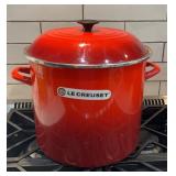 Le Creuset Red Enamel on Steel Stockpot with Lid