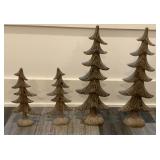 4 Rustic Aspen Cove Christmas Tree Figurines