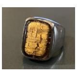 Italian 925 Sterling Silver Gold Leaf Murano