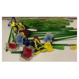 Vintage Hand-Blown Art Glass Flower Garden Lot