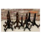 Assorted Wood & Clear Acrylic Plate Stands,