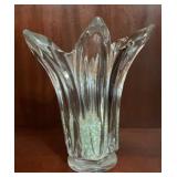 Vintage Crystal Petal Flower Vase Sculptural Art